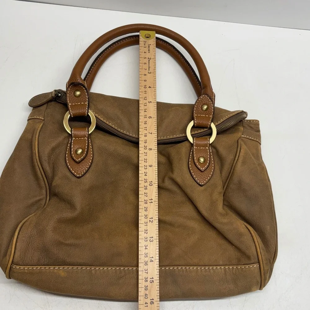 Coldwater Creek Satchel Shoulder Bag Brown Leather Western Boho Slouchy 90s